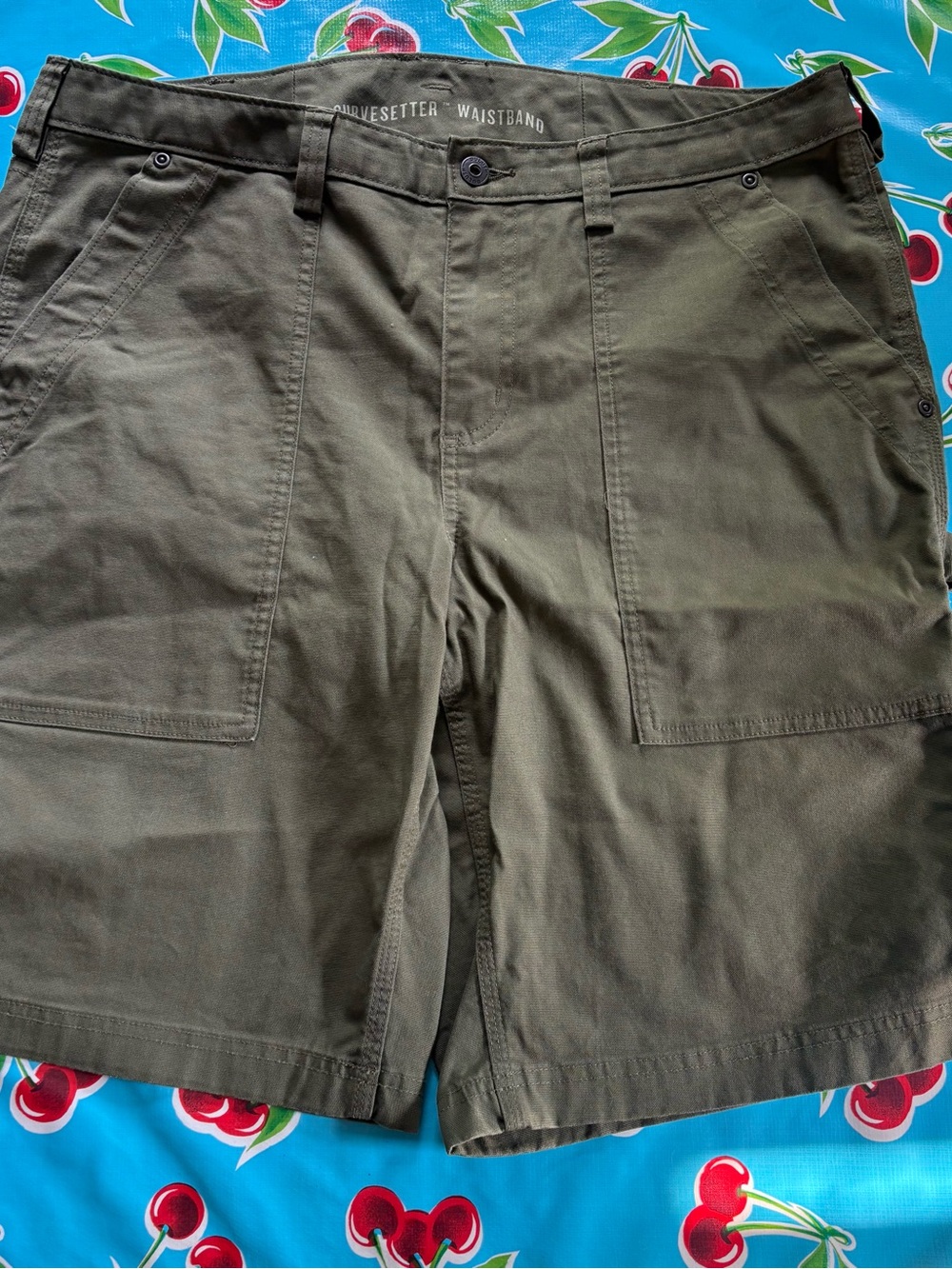 Duluth Trading Co Olive Green Utility Cargo Shorts